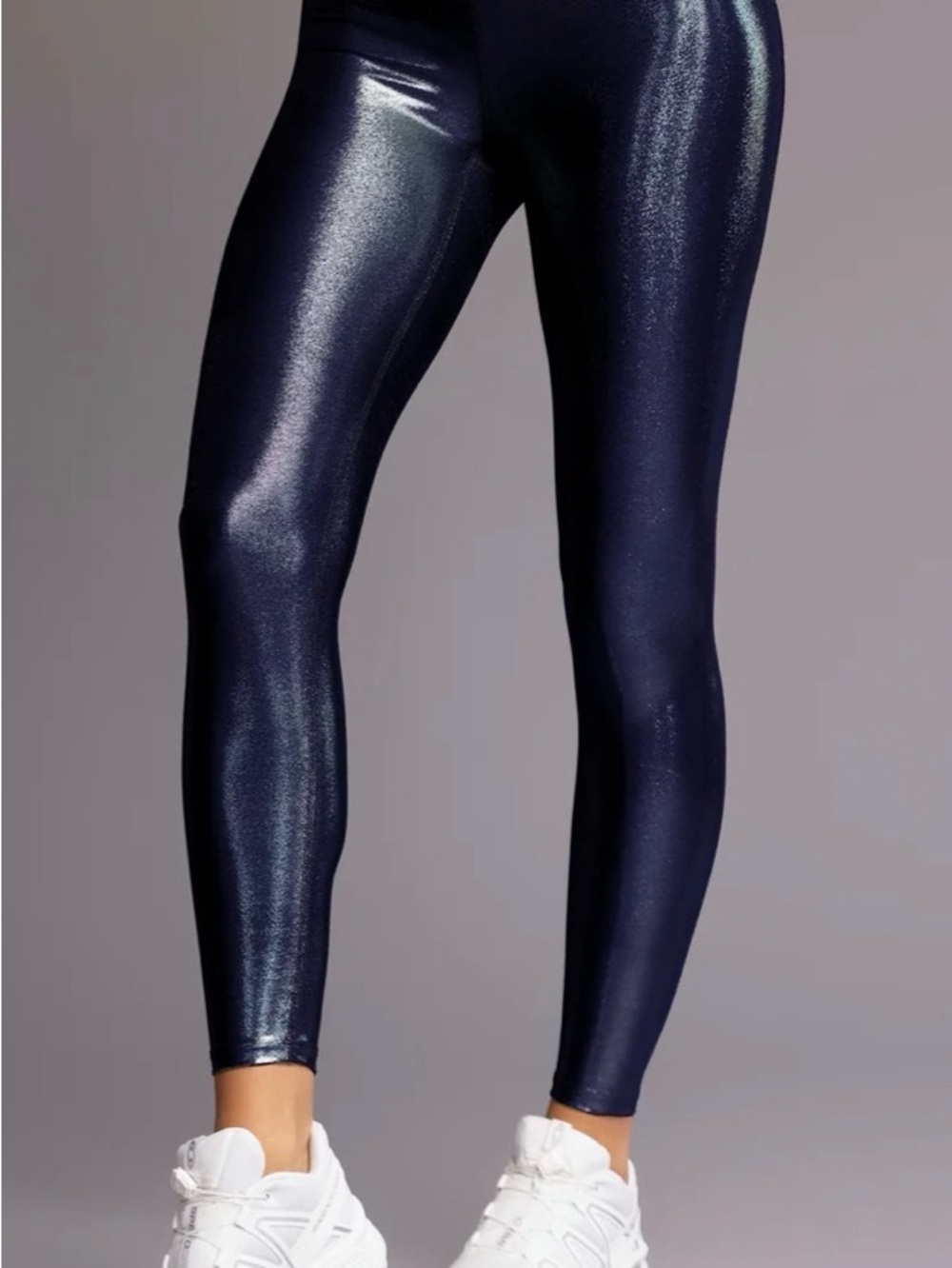 Athleta Metallic Navy High-Rise Leggings#114